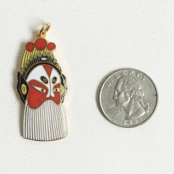 Vintage Cloisonne Chinese Asian Opera Mask Pendant Buyer's Choice - Picture 4 of 7